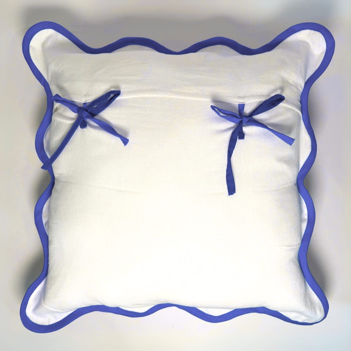 Squiggle Cushion Cover - Blue and Ivory