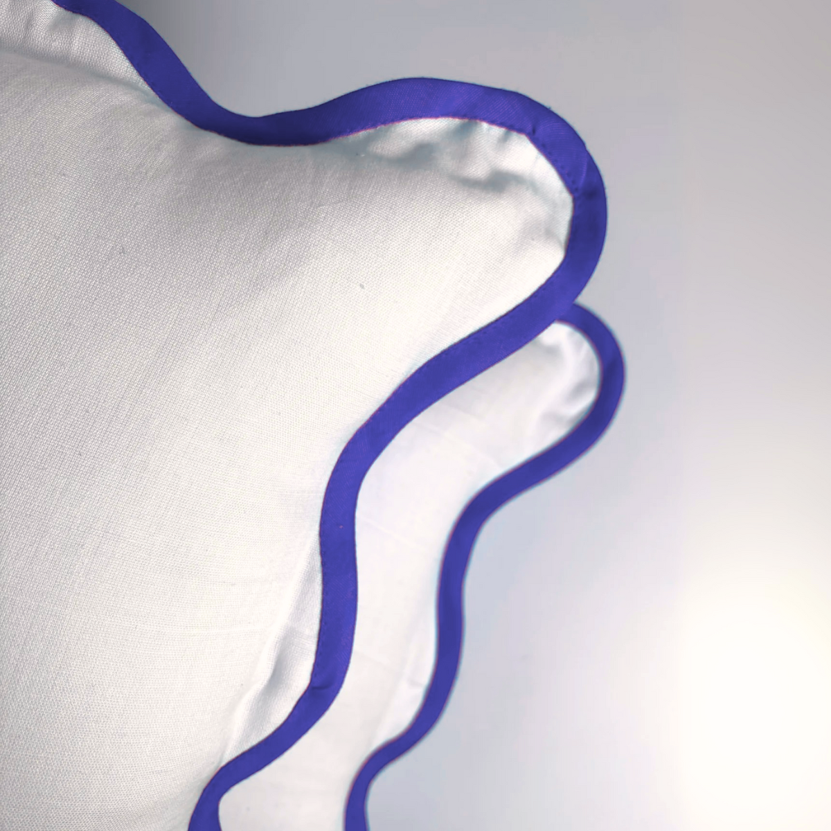 Squiggle Cushion Cover - Blue and Ivory