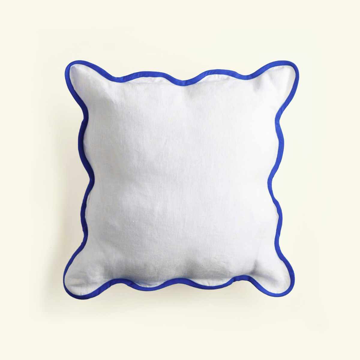 Squiggle Cushion Cover - Blue and Ivory