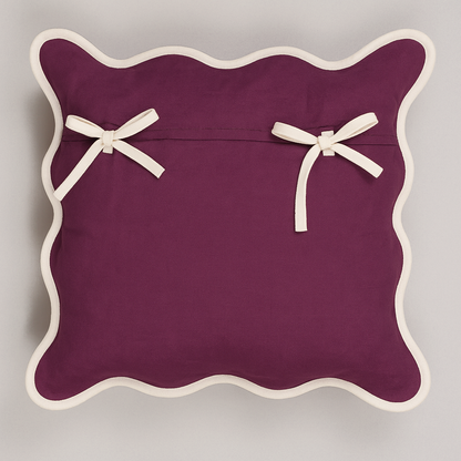 Squiggle Cushion Cover - Purple and Ivory