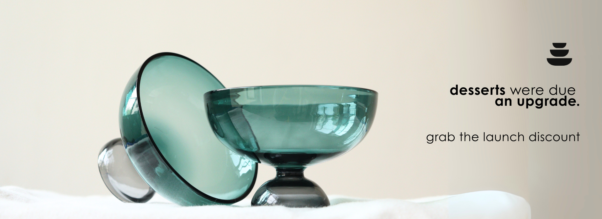New launch of dessert bowls in gaach's tinted glassware category